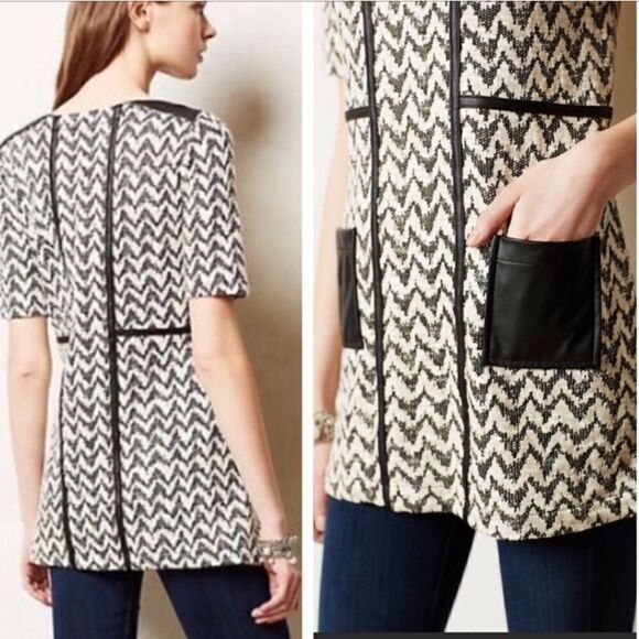 Anthropologie Hida Chevron Tunic Top Mini Dress NEW - Picture 13 of 13